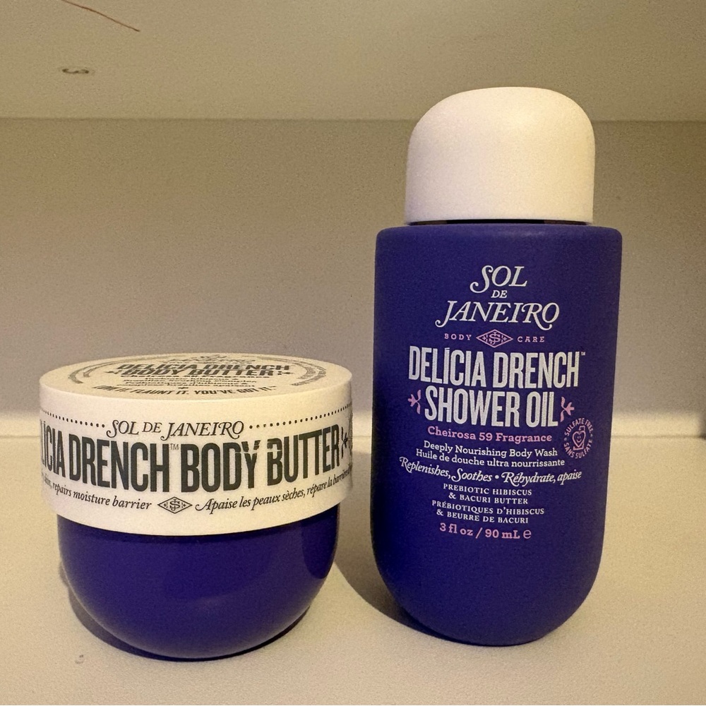 Sol de Janeiro Delicia Drench Body Butter & Shower Oil - Blue and White - Picture 2 of 2